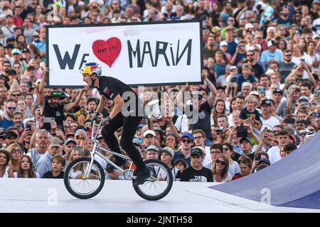 Marin RANTES (Kroatien, Bronzemedaille). BMX Freestyle Männer. Europameisterschaften München 2022 Stockfoto