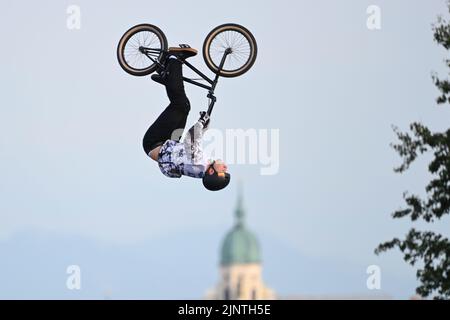 Timo Schultze (Deutschland). BMX Freestyle Männer. Europameisterschaften München 2022 Stockfoto