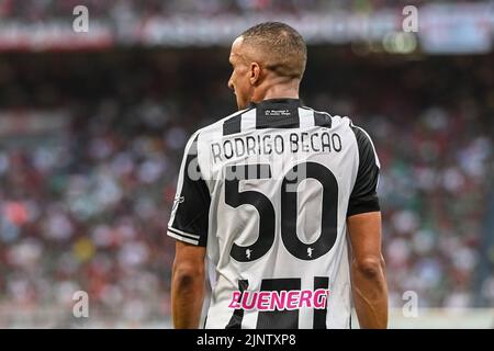 Mailand, Italien. 13. August 2022. Rodrigo Becao während AC Milan vs Udinese Calcio, italienische Fußballserie A Spiel in Mailand, Italien, August 13 2022 Quelle: Independent Photo Agency/Alamy Live News Stockfoto