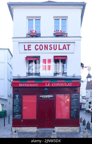 Le Consulat in Paris, Montmartre, eines der berühmtesten Bistros und Cafés in Montmartre Stockfoto