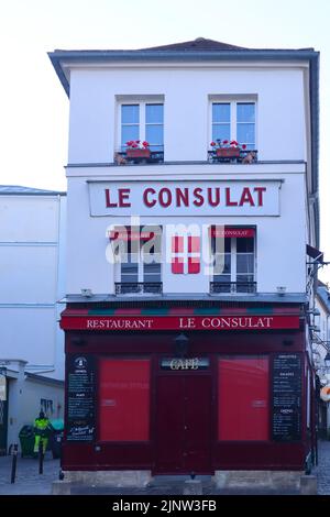 Le Consulat in Paris, Montmartre, eines der berühmtesten Bistros und Cafés in Montmartre Stockfoto