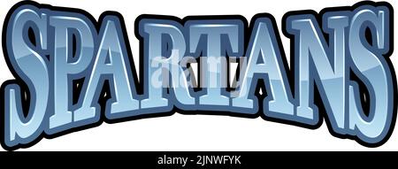 Spartans Sports Team Name Text Retro Style Stock Vektor
