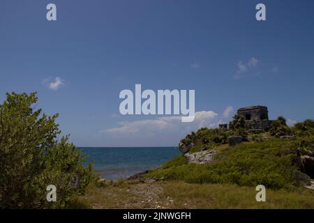 Die Ruinen der alten Maya-Stadt Tulum in Quintana Roo, Mexiko Stockfoto