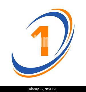 Anfangsbuchstabe 1 Logo Firmenname einfaches und modernes Logo-Design für Geschäfts- und Firmenidentität Stock Vektor