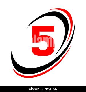 Anfangsbuchstabe 5 Logo Firmenname einfaches und modernes Logo-Design für Geschäfts- und Firmenidentität Stock Vektor