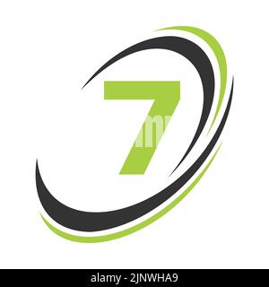 Anfangsbuchstabe 7 Logo Firmenname einfaches und modernes Logo-Design für Geschäfts- und Firmenidentität Stock Vektor