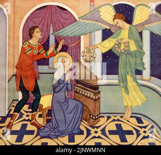 „Die Geschichte der zweiten Nonne von Saint Cecilia“, veröffentlicht am 27.1942. September im American Weekly Sunday Magazine, gemalt von Edmund Dulac. Stockfoto