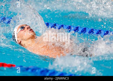 Rom, Italien. 14. August 2022. ROM, ITALIEN - 14. AUGUST: Jan Cejka aus der Tschechischen Republik während des Men's 50m Backstroke beim European Aquatics Roma 2022 im Stadio del Nuoto am 14. August 2022 in Rom, Italien (Foto von Nikola Krstic/Orange Picics) Credit: Orange Pics BV/Alamy Live News Stockfoto