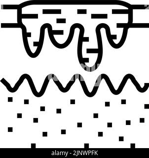 Hyperpigmentierung Akne Narbe Linie Symbol Vektor Illustration Stock Vektor