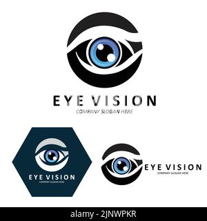 Augen Logo Design, Vision of the World, Vektordarstellung von Orgeln Stock Vektor