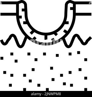 Rollende Akne Narbe Linie Symbol Vektor Illustration Stock Vektor