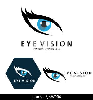 Augen Logo Design, Vision of the World, Vektordarstellung von Orgeln Stock Vektor