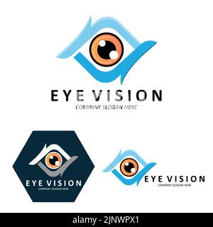 Augen Logo Design, Vision of the World, Vektordarstellung von Orgeln Stock Vektor