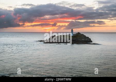Godrevy; Sonnenuntergang; Cornwall; UK Stockfoto