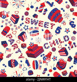 Sweets Party USA nahtlose Tapete Stock Vektor