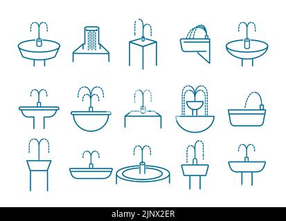 Set mit Brunnen-Piktogrammen Stock Vektor