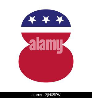 Initial Letter 8 American Logo for Business, Corporate and Company Identity. USA American Logo auf Letter 8 Vektorvorlage Stock Vektor