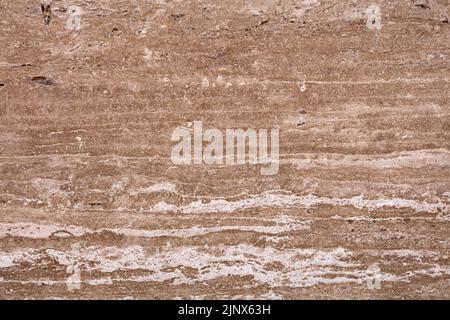 Travertin Hintergrund in braun, beige Farbe. Teil der Innenarchitektur. Stockfoto