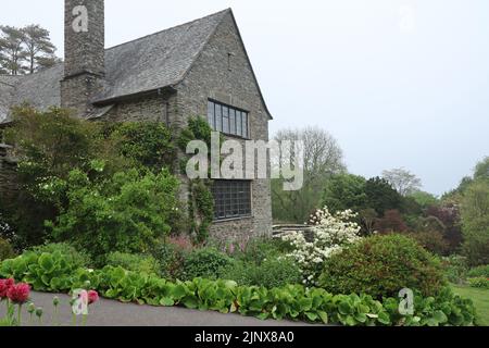 Der hintere Flügel eines englischen Landhauses in Devon, England Stockfoto