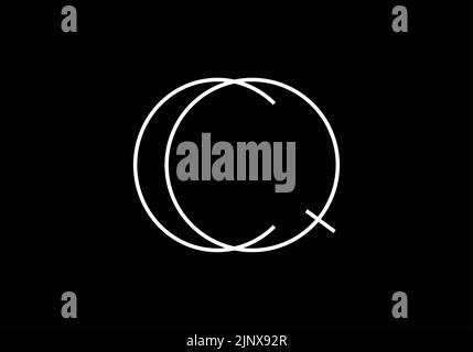 Initialen Buchstaben Buchstaben CQ oder C Q Monogramm Logo Stock Vektor