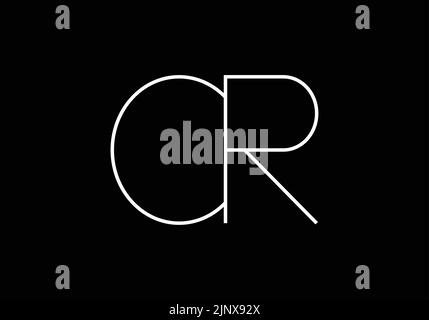 Initialen Buchstaben Buchstaben CR oder C R Monogramm Logo Stock Vektor