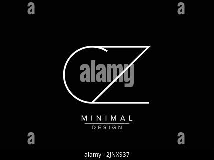 Initialen Alphabet Buchstaben CZ oder C Z Monogramm Logo Stock Vektor