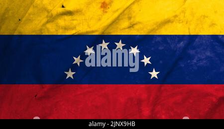 Nationalflagge Venezuela, Venezuela-Flagge, Stoffflagge Venezuela, 3D Arbeit und 3D Bild Stockfoto