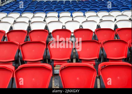 Trecolor Tribunes des Parc des Princes, Paris Stockfoto