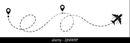 Flugzeug Flug Route Flugzeug Vektor Illustration. Stock Vektor