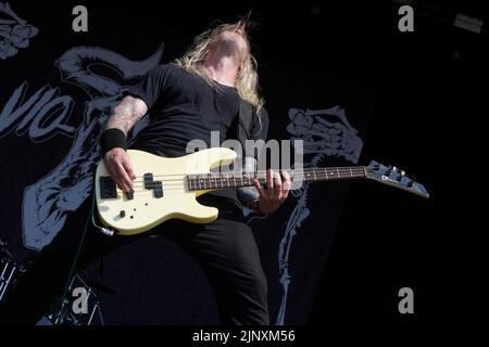 Catton Park, Großbritannien, 14. August 2022, Violence tritt auf der Hauptbühne des Bloodstock Open Air Festivals auf. Kredit: Will Tudor/Alamy Live Nachrichten Stockfoto