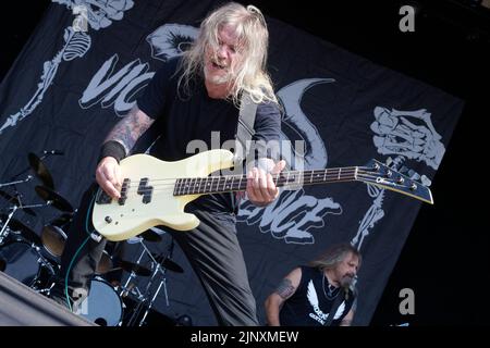 Catton Park, Großbritannien, 14. August 2022, Violence tritt auf der Hauptbühne des Bloodstock Open Air Festivals auf. Kredit: Will Tudor/Alamy Live Nachrichten Stockfoto