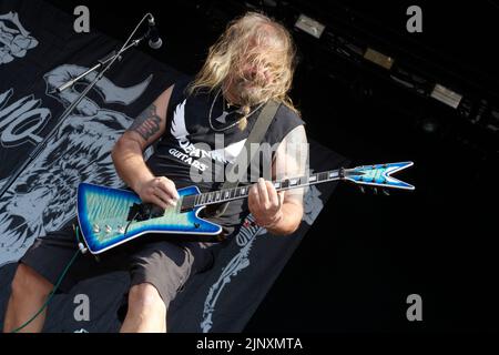 Catton Park, Großbritannien, 14. August 2022, Violence tritt auf der Hauptbühne des Bloodstock Open Air Festivals auf. Kredit: Will Tudor/Alamy Live Nachrichten Stockfoto