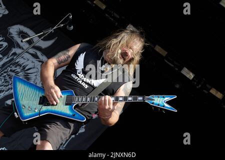 Catton Park, Großbritannien, 14. August 2022, Violence tritt auf der Hauptbühne des Bloodstock Open Air Festivals auf. Kredit: Will Tudor/Alamy Live Nachrichten Stockfoto