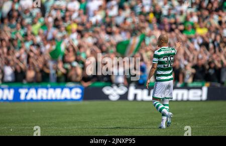 Kilmarnock, Schottland, Großbritannien. 14.. August 2022; The BBSP Stadium Rugby Park, Kilmarnock, Schottland: Schottischer Premier League Football, Kilmarnock FC gegen Celtic: Daizen Maeda of Celtic Credit: Action Plus Sports Images/Alamy Live News Stockfoto