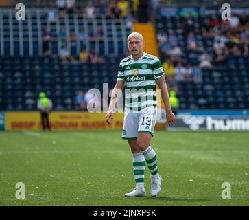 Kilmarnock, Schottland, Großbritannien. 14.. August 2022; The BBSP Stadium Rugby Park, Kilmarnock, Schottland: Schottischer Premier League Football, Kilmarnock FC gegen Celtic: Aaron Mooy von Celtic Credit: Action Plus Sports Images/Alamy Live News Stockfoto