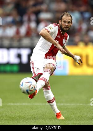 AMSTERDAM - Daley Blind von Ajax während des niederländischen Eredivisie-Spiels zwischen Ajax Amsterdam und dem FC Groningen in der Johan Cruijff Arena am 14. August 2022 in Amsterdam, Niederlande. ANP MAURICE VAN STEEN Stockfoto