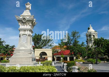 Vigan, Philippinen - 2022. August: Detail des Burgos-Platzes in Vigan am 6. August 2022 in Vigan, Luzon, Philippinen. Stockfoto