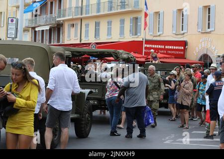 Saint-Tropez, Frankreich. 14. August 2022. 78.. Jahrestag der Landungen der Provence und der Befreiung von Saint-Tropez. Vom 14. Bis 15. august 2022 Credit Ilona Barna BIPHOTONEWS / Alamy Live News Stockfoto