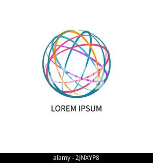 Netzwerklogo, rundes abstraktes Geschäftssymbol. Kommunikationslogo Stock Vektor