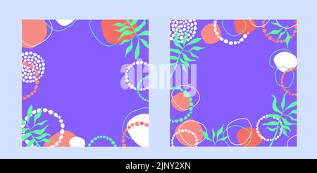 Modernes abstraktes Cover-Set, minimalistisches Cover-Design. Farbenfroher geometrischer Hintergrund, Vektorgrafik. Stock Vektor