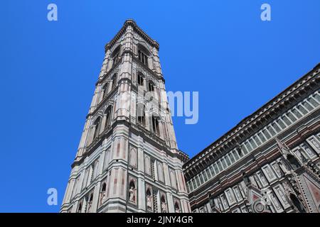 Blick auf den Campanile Di Giotto. Florenz, Italien. Stockfoto