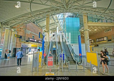 Manchester Airport Train and Tramway Station, Manchester, England. Stockfoto