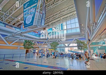 Manchester Airport Train and Tramway Station, Manchester, England. Stockfoto