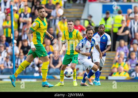 Blackburn, Großbritannien. 14.. August 2022. Während des Sky Bet Championship-Spiels zwischen Blackburn Rovers und West Bromwich Albion im Ewood Park, Blackburn am Sonntag, 14.. August 2022. (Kredit: Mike Morese | MI News)Ewood Park Eckflagge.das Sky Bet Championship Match zwischen Blackburn Rovers und West Bromwich Albion am Sonntag, 14.. August 2022 im Ewood Park, Blackburn. (Kredit: Mike Morese | MI News) Kredit: MI News & Sport /Alamy Live News Stockfoto