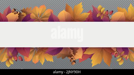 Herbst Web-Vorlage transparenter Hintergrund mit einem Platz für Ihren Text - Vektor-Illustration Stock Vektor