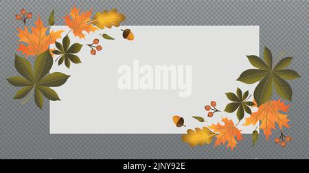 Herbst Web-Vorlage transparenter Hintergrund mit einem Platz für Ihren Text - Vektor-Illustration Stock Vektor