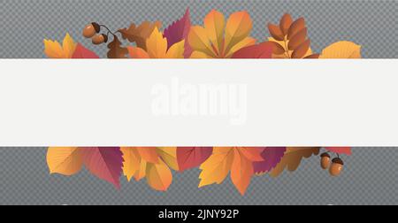 Herbst Web-Vorlage transparenter Hintergrund mit einem Platz für Ihren Text - Vektor-Illustration Stock Vektor