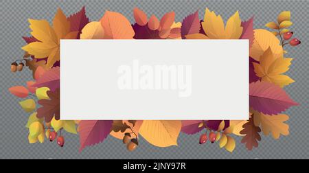 Herbst Web-Vorlage transparenter Hintergrund mit einem Platz für Ihren Text - Vektor-Illustration Stock Vektor