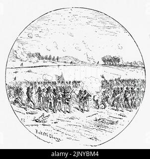 Pickett's Gebühr. 3.. Juli 1863. Schlacht bei Gettysburg. Illustration des amerikanischen Bürgerkriegs des 19.. Jahrhunderts von Edwin Forbes Stockfoto