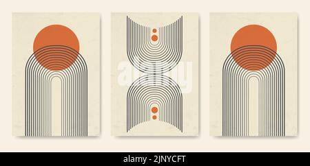 Arch-Poster in minimalistischem Stil mit Texturabbildungen Stock Vektor